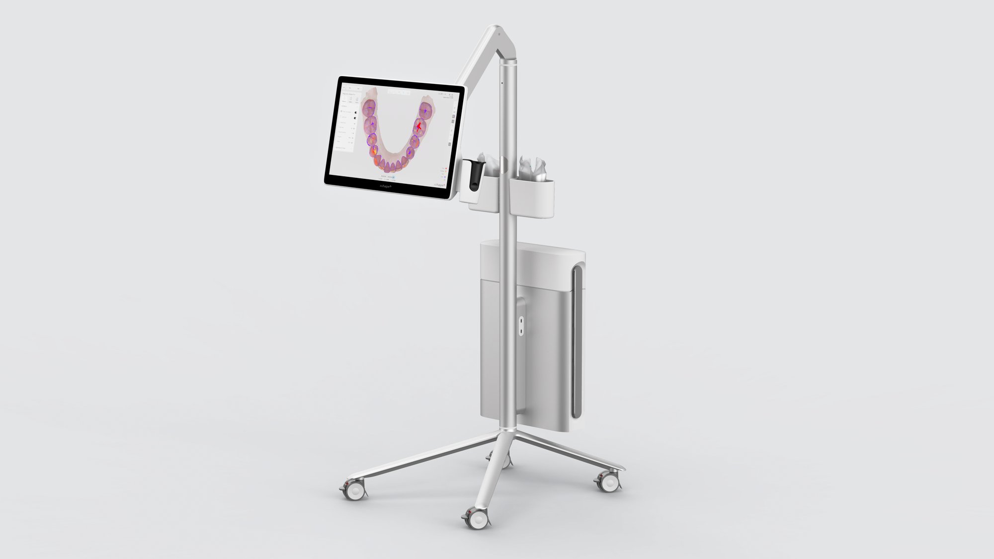 TRIOS MOVE Pro_No Scanner w tray_Product Render_Grey_Angled_250725